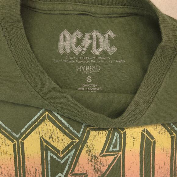 ACDC Band Crew Neck Short Sleeve Graphic T Shirt Mens Size Small S Green - Picture 3 of 9